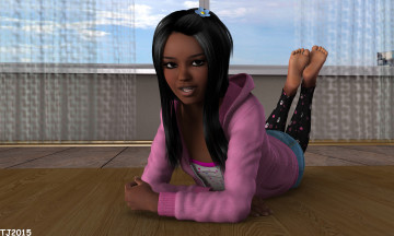 Картинка 3д+графика люди+ people девушка взгляд фон