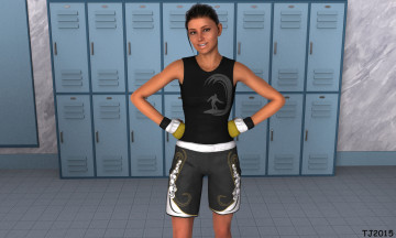 Картинка 3д+графика люди+ people девушка взгляд фон раздевалка