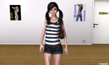 Картинка 3д+графика люди+ people девушка взгляд фон картины сумка