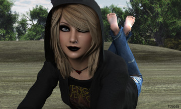 Картинка 3д+графика люди+ people девушка взгляд фон