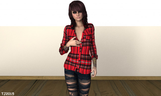 Обои картинки фото 3д графика, люди , people, девушка, взгляд, фон