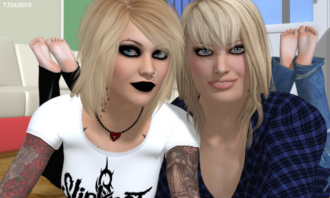 Обои картинки фото 3д графика, люди , people, девушки, взгляд, фон, улыбка