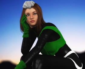 Картинка 3д+графика люди+ people девушка взгляд фон