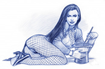 Картинка рисованное люди палочка цилиндр фон девушка взгляд