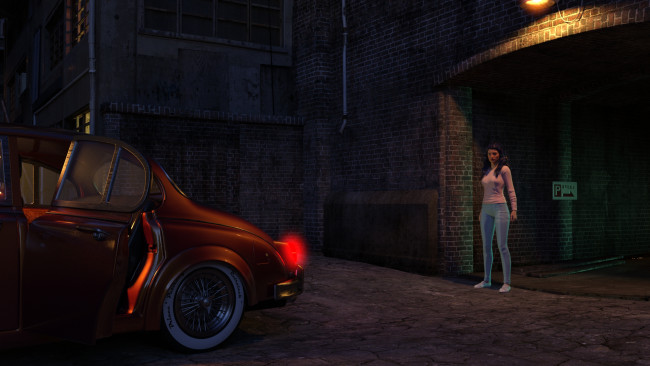 Обои картинки фото 3д графика, люди , people, девушка, взгляд, фон