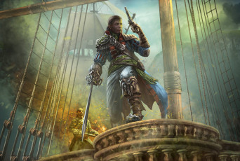 Картинка фэнтези люди парусник квартирмейстер quartermaster edikt art