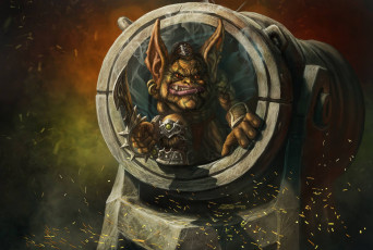 Картинка фэнтези существа существо монстр пушка edikt art gremlin гремлин