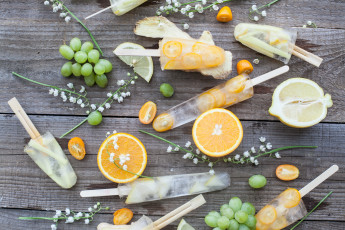 Картинка еда мороженое +десерты вкусно виноград цитрусы