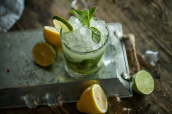 Картинка еда напитки лед мята лимон напиток цитрус