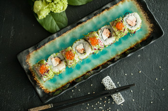 Картинка еда рыба +морепродукты +суши +роллы палочки вкусно рис лосось роллы