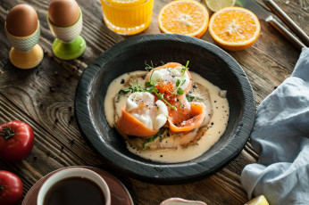 Картинка еда рыбные+блюда +с+морепродуктами блюдо зелень рыба лосось яйцо