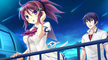 Картинка аниме ryuusei+kiseki+-shooting+probe фон взгляд девушка