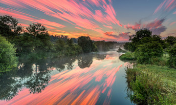 Картинка природа реки озера лес деревья вода поток река