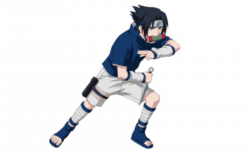 Картинка аниме naruto кунай свиток саске учиха