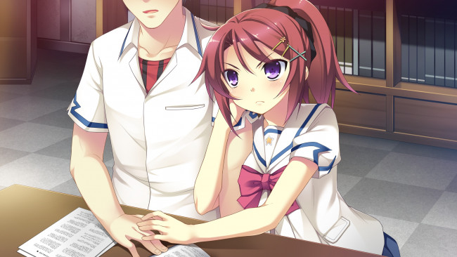 Обои картинки фото аниме, ryuusei kiseki -shooting probe, фон, взгляд, девушка