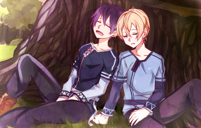 Обои картинки фото аниме, sword art online, парни