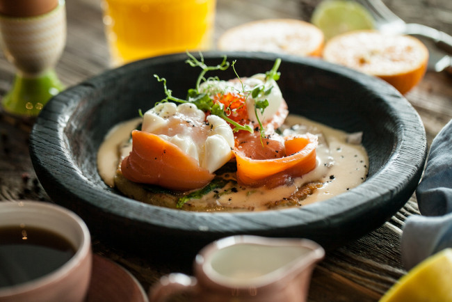 Обои картинки фото еда, рыбные блюда,  с морепродуктами, закуска, яйца, рыба, вкусно