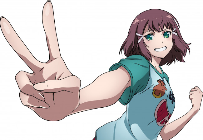 Обои картинки фото аниме, unknown,  другое, фон, взгляд, девушка