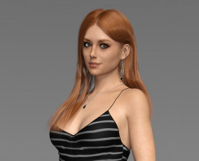 Картинка 3д+графика люди+ people девушка взгляд фон