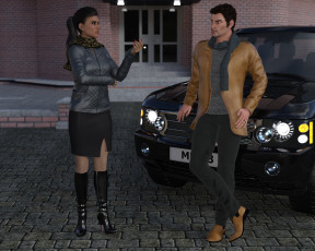 Картинка she+wolf 3д+графика фантазия+ fantasy девушка взгляд фон