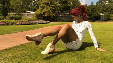 обоя 3д графика, люди , people, фон, взгляд, девушка