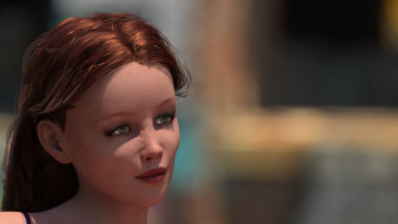 Картинка 3д+графика портрет+ portraits фон взгляд девушка