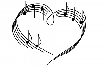 Картинка векторная+графика другое+ other ноты сердце