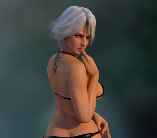 Обои картинки фото 3д графика, люди , people, фон, взгляд, девушка