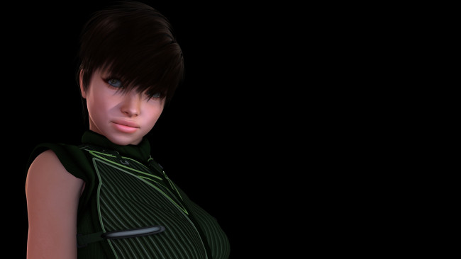 Обои картинки фото 3д графика, люди , people, девушка, взгляд, фон