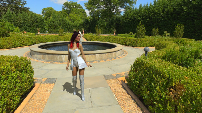 Обои картинки фото 3д графика, люди , people, взгляд, фон, девушка