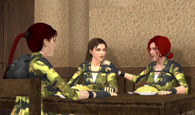 Обои картинки фото 3д графика, армия , military, девушки, фон, взгляд