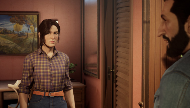 Обои картинки фото видео игры, a way out, разговор, комната, мужчина, женщина