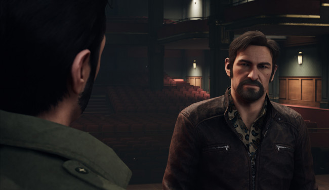 Обои картинки фото видео игры, a way out, кресла, зал, разговор, мужчины