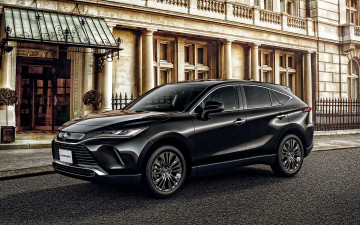 Картинка 2020+toyota+harrier автомобили toyota harrier 2020 вид спереди экстерьер черный внедорожник новый японские кроссовер город