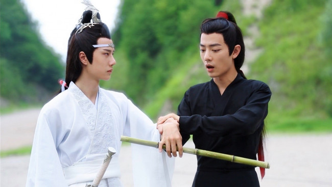 Обои картинки фото кино фильмы, the untamed, вэй, усянь, лань, ванцзи, флейта