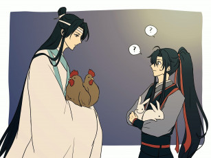 Картинка аниме mo+dao+zu+shi лань ванцзи вэй усянь куры кролики