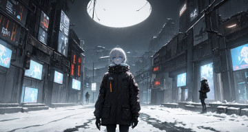 Картинка аниме зима +новый+год +рождество нейросети графика нейроарт ai art нейронные сети рисунки нейро искусство