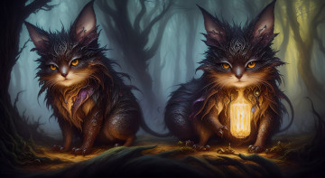 Картинка фэнтези существа нейросети графика нейроарт ai art нейронные сети рисунки нейро искусство