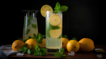 Картинка еда напитки мята лимоны лимонад