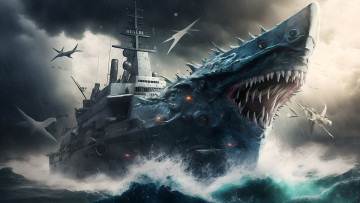 Картинка фэнтези корабли нейросети графика нейроарт ai art нейронные сети рисунки нейро искусство