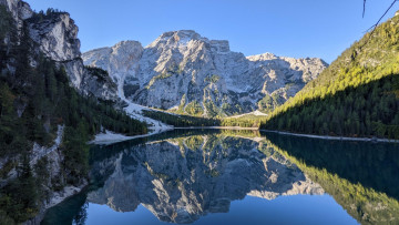 Картинка lake+braies italy природа реки озера lake braies