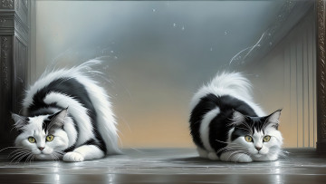 Картинка рисованное животные +коты нейросети графика нейроарт ai art нейронные сети рисунки нейро искусство