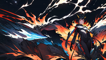 Картинка аниме ангелы +демоны нейросети графика нейроарт ai art нейронные сети рисунки нейро искусство