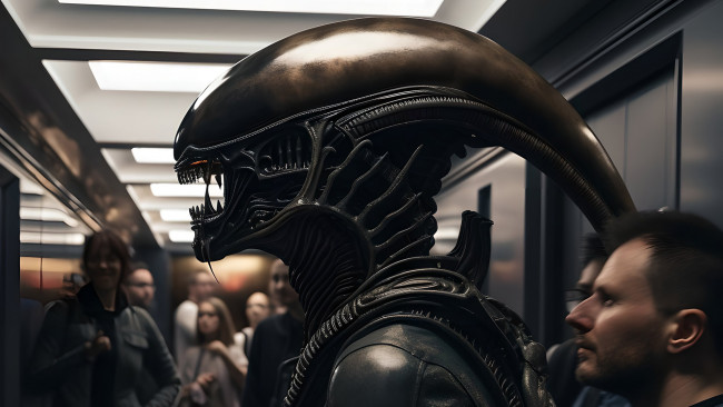 Обои картинки фото фэнтези, чужой , alien, нейросети, графика, нейроарт, ai, art, нейронные, сети, рисунки, нейро, искусство, чужой, ксеноморф