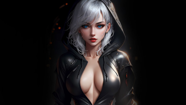 Обои картинки фото рисованное, люди, нейросети, графика, нейроарт, ai, art, нейронные, сети, рисунки, нейро, искусство, красивая, девушка, в, капюшоне