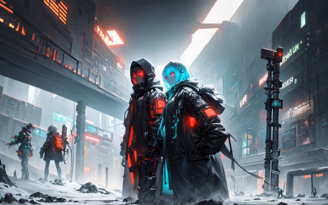 Обои картинки фото аниме, зима,  новый год,  рождество, нейросети, графика, нейроарт, ai, art, нейронные, сети, рисунки, нейро, искусство