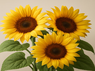 Картинка 3д+графика цветы+ flowers подсолнухи