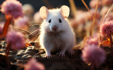 обоя разное, компьютерный дизайн, мышь, белая, цветы
