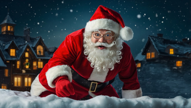 Обои картинки фото 3д графика, праздники , holidays, санта, клаус, очки, борода, колпак