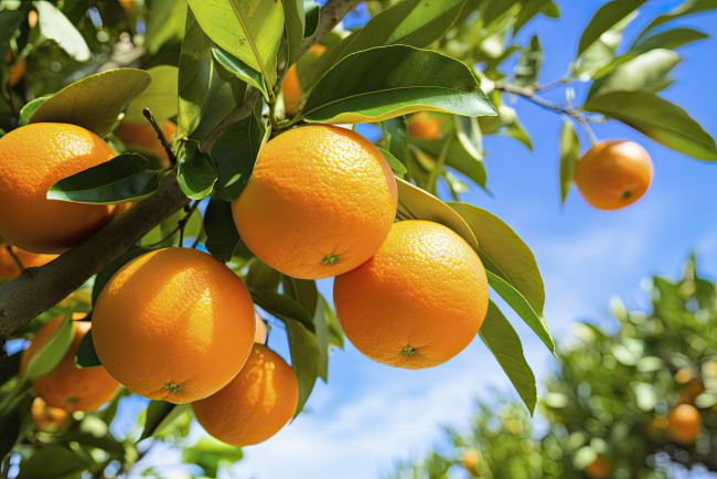 Обои картинки фото 3д графика, природа , nature, ветка, оранжевые, апельсины